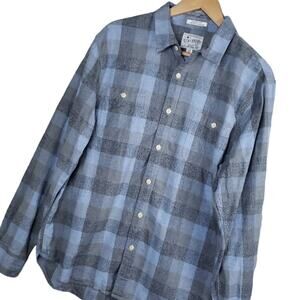 Lucky Brand Men's Classic Fit Long Sleeve Button-Up Flannel Shirt Large Gray